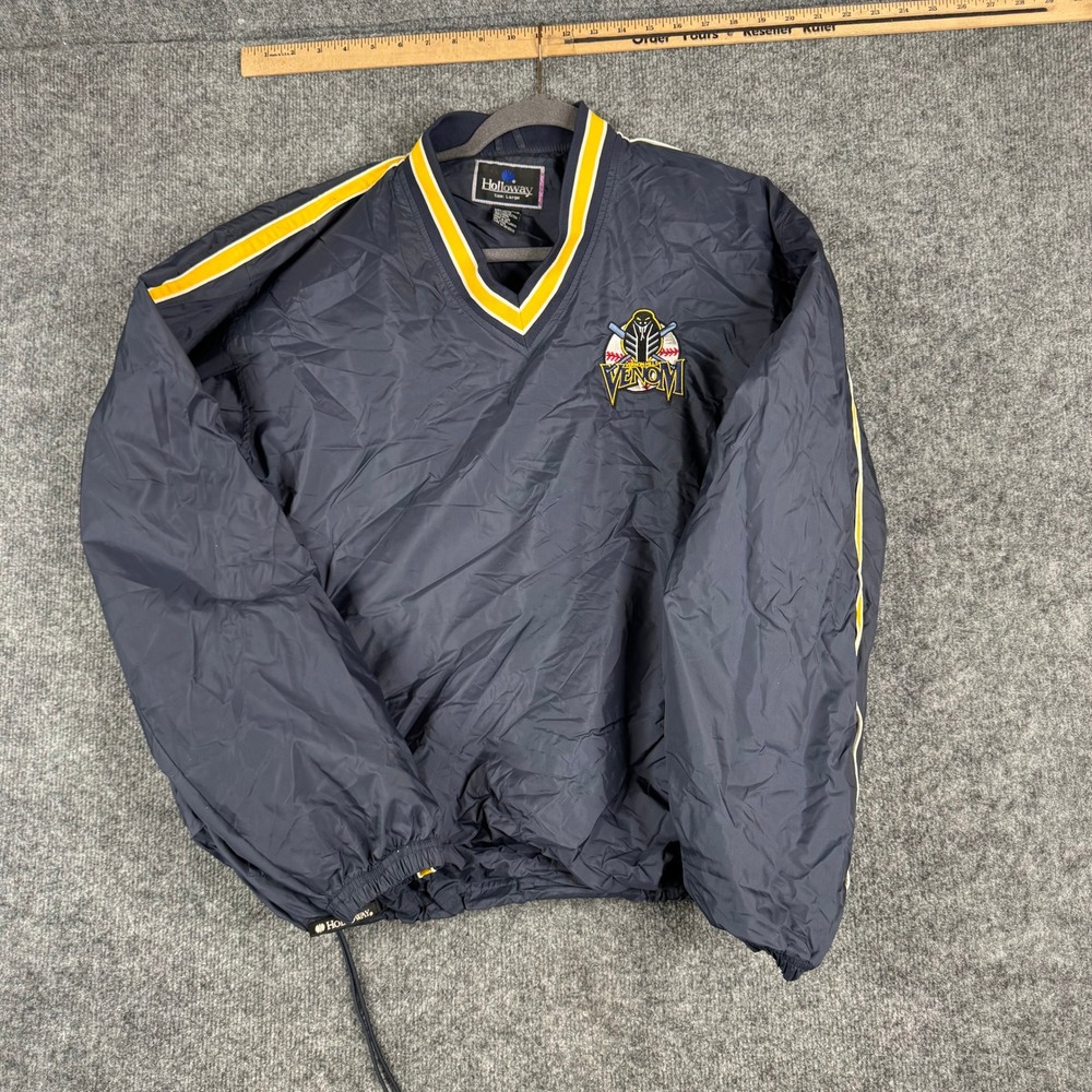 Holloway Windbreaker Mens Size Large Navy Blue Vernon Hills Venom Baseball Coat